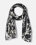 Foulard sjaal contrasterende plantenprint