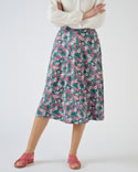 Jupe fleurie maille chaude stretch