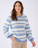 Pull manches ballon rayé