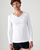 T-shirt met V-hals, Thermolactyl interlock mesh