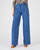 Pantalon large tissu chambray