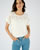 T-shirt met T-mouwen van twee materialen