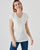 T-shirt met glanseffect in *linnenmix met viscose