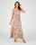 Lange jurk in stretchtricot met tropische print