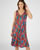 Jurk in stretchtricot met tropische print