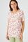 T-shirt fleuri en maille gaufrée stretch