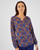Gebloemd T-shirt in stretch crêpe stof met glanzend garen