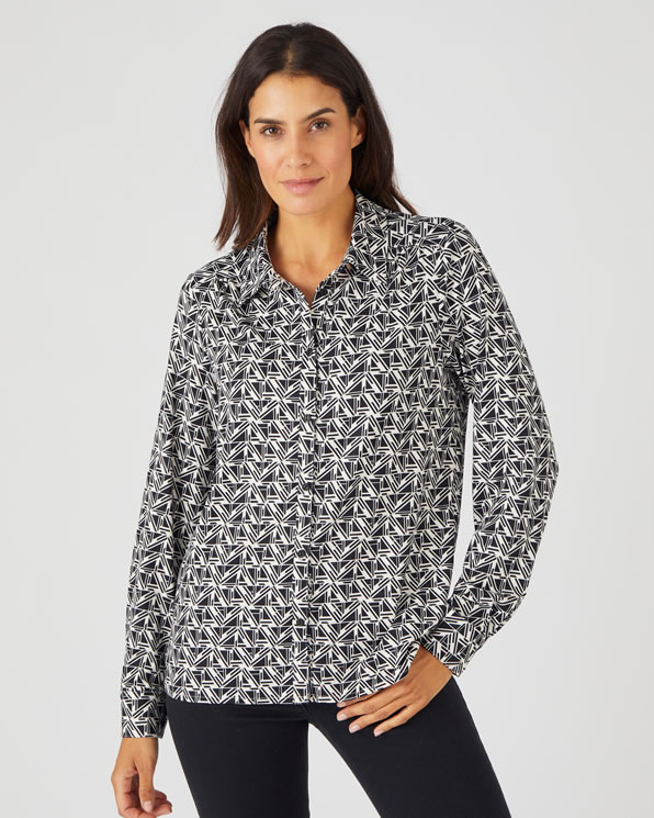 Overhemdblouse tricot warm