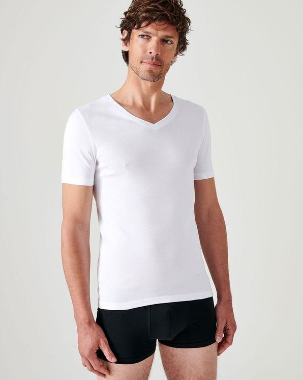 Lot de 2 T-shirts col V manches courtes