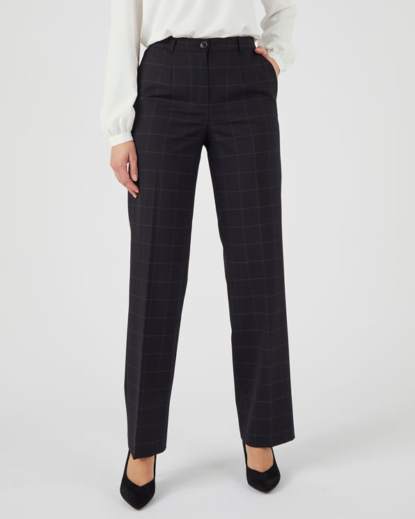 Pantalon large mélange laine bi-stretch