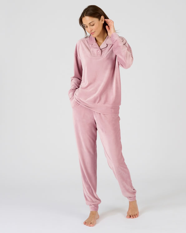 Loungewear set ribfluweel Thermolactyl