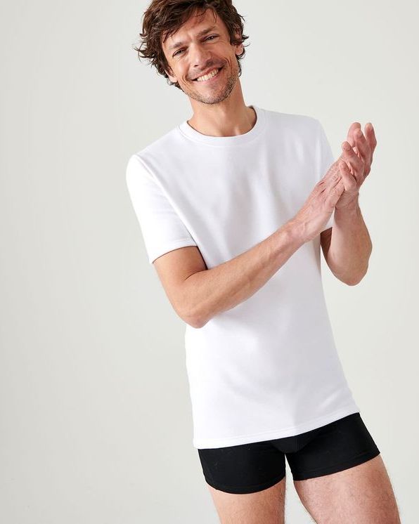 Thermolactyl T-shirt met korte mouwen, geborstelde fleece