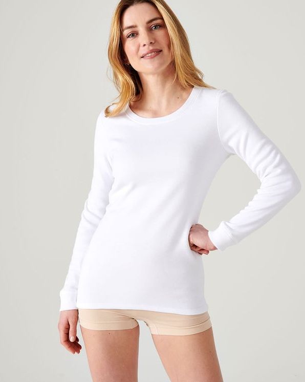 Thermolactyl T-shirt met lange mouwen, geborstelde fleece