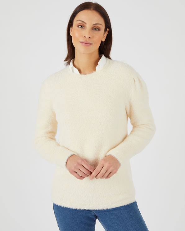 Pull maille poilue