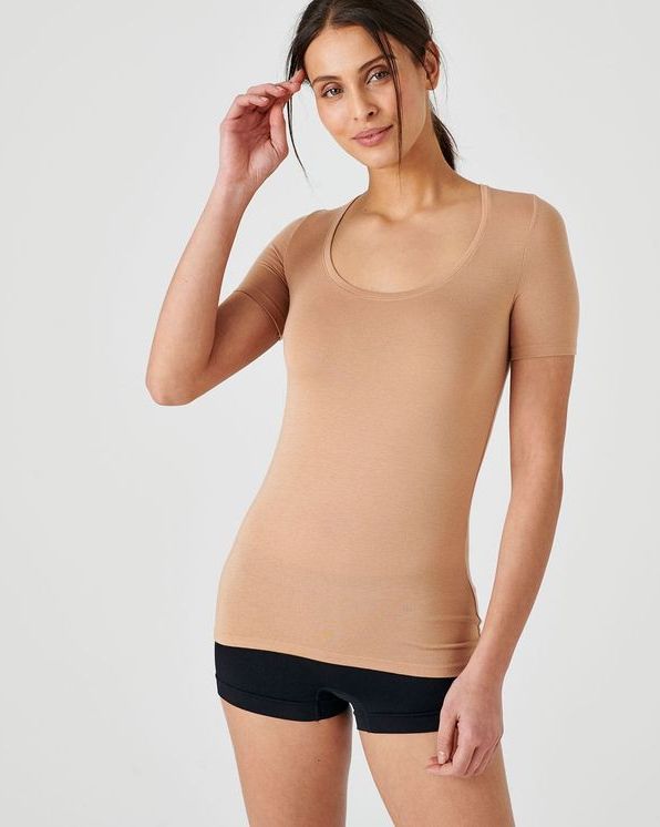 Huidskleur shirt dames deals