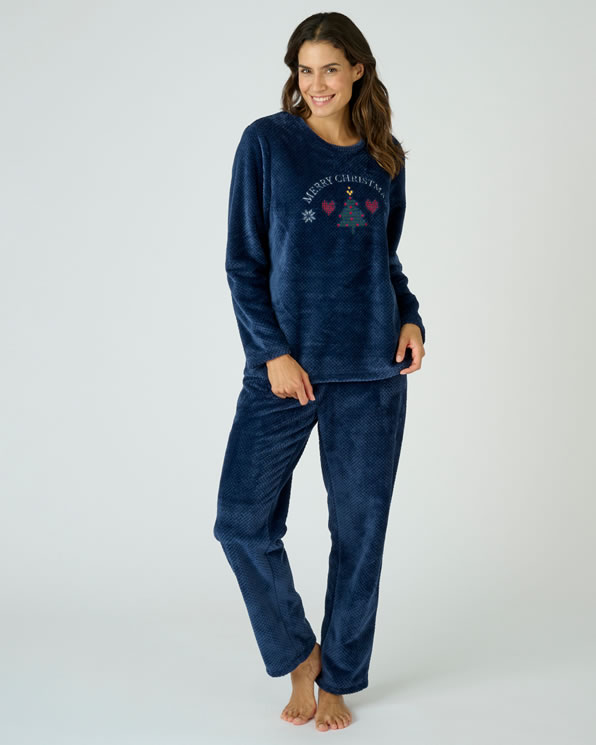 Pyjama pluche gebreid getextureerd Thermolactyl