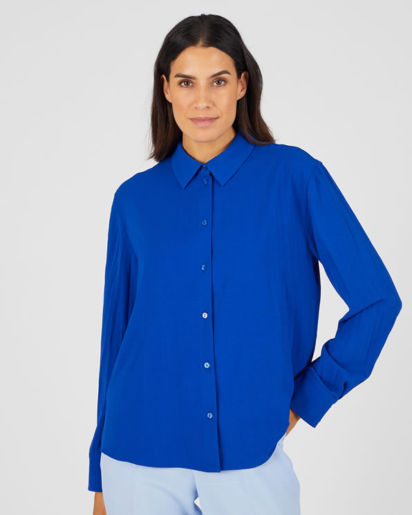 Effen blouse in reliëfstof