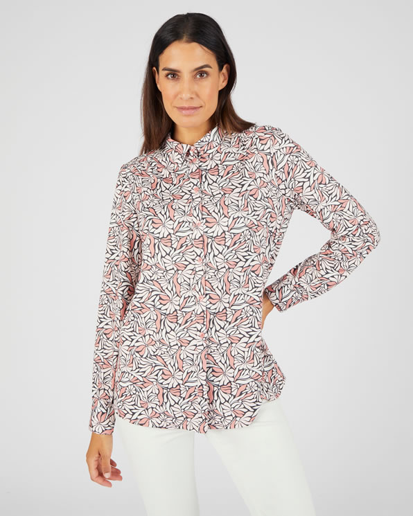 Overhemdblouse van warm tricot