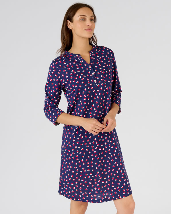 Chemise de nuit col tunisien