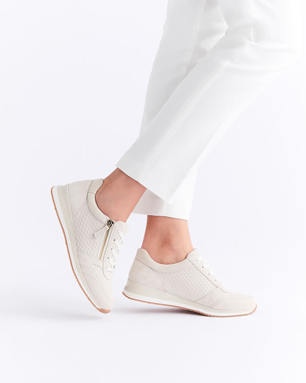 Sportschoenen met leren detail in reliëf Amortyl