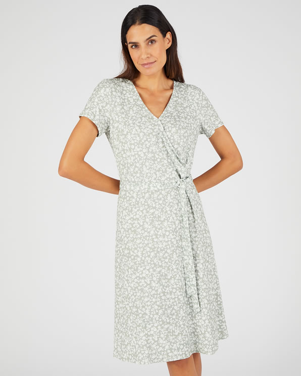 Robe effet cache-coeur fibres viscose stretch Lenzing™ EcoVero™