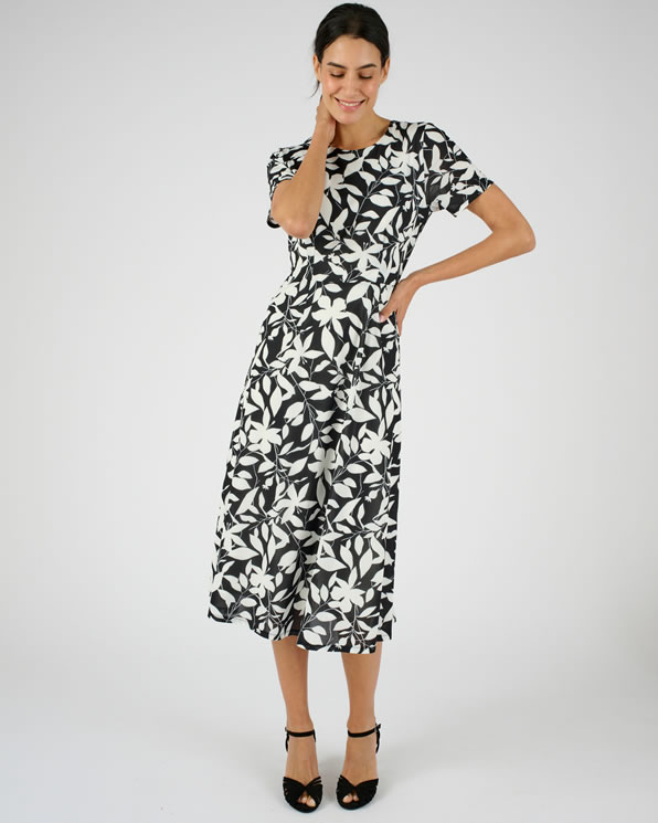 Jurk van crêpetricot met stretch