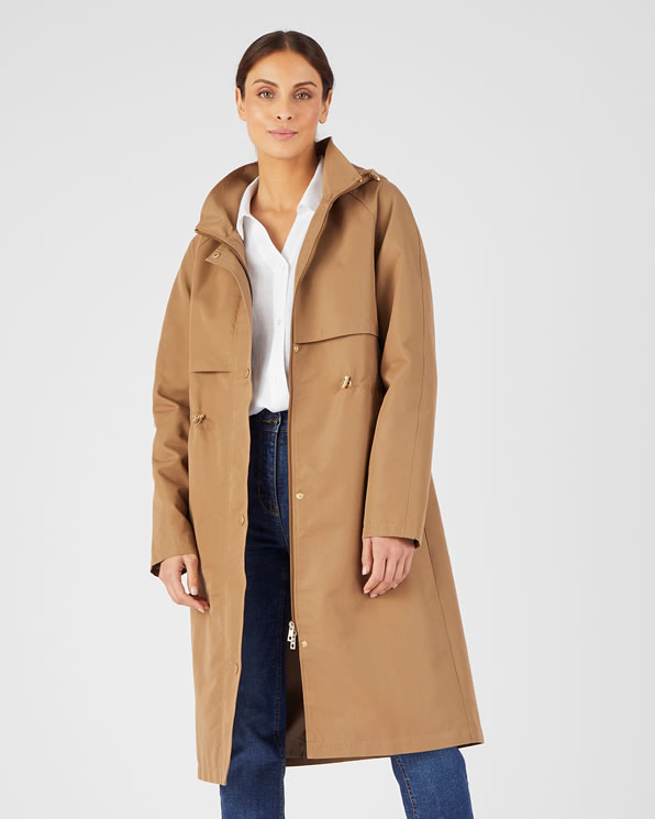Lange parka in trenchcoatstijl