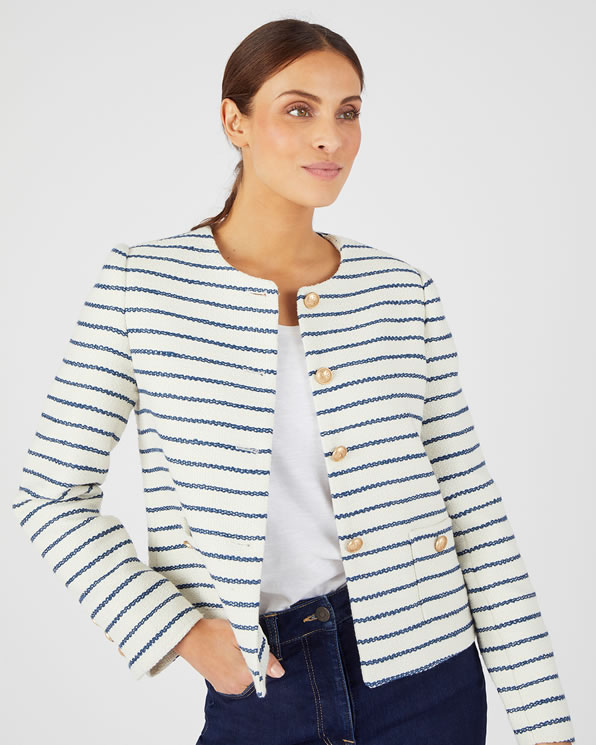 Gestreept tweed jasje
