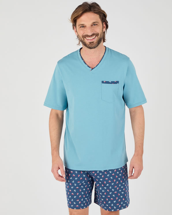 Pyjamashort van puur gekamd katoen