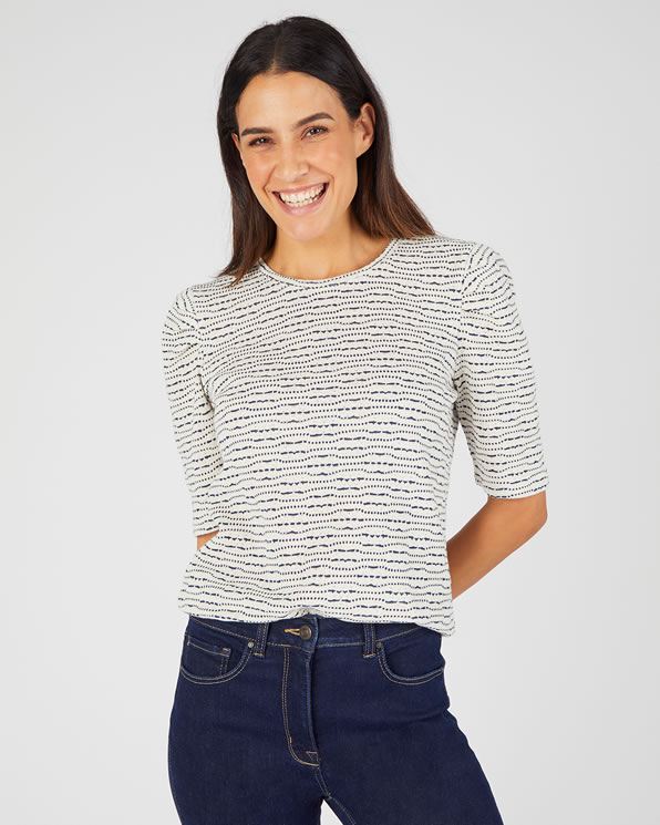 T-shirt met strepen van tricot