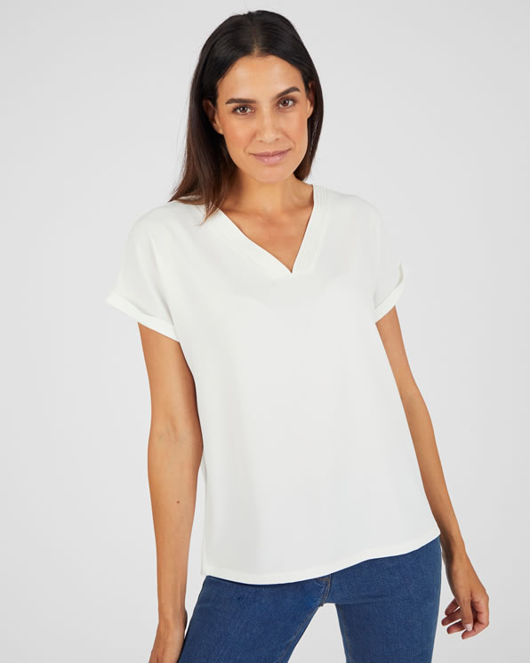 T-shirt van twee materialen