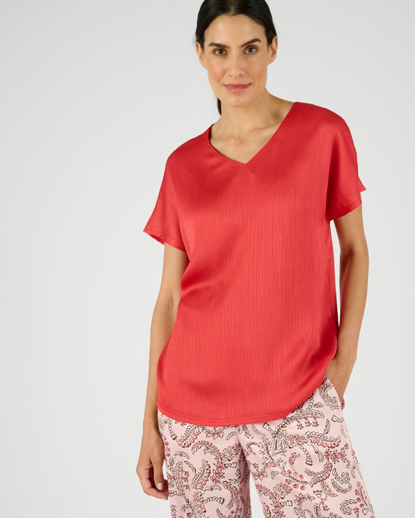 Blouse met vaste plooi