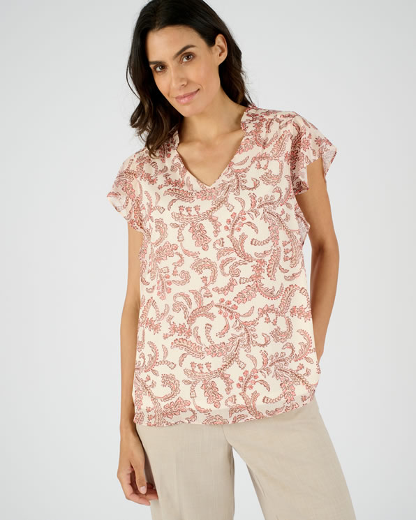 Glanzende voile blouse