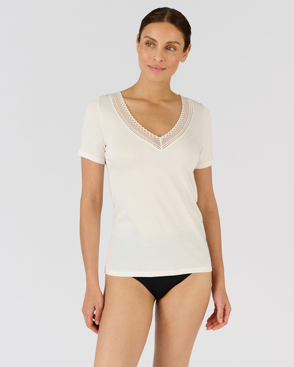 Climatyl T-shirt met kanten kraag