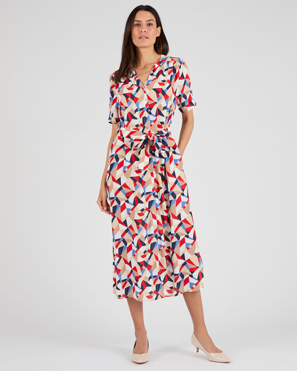 Robe imprimé graphique pure viscose
