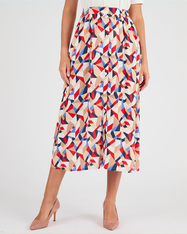 Jupe boutonnée pure viscose