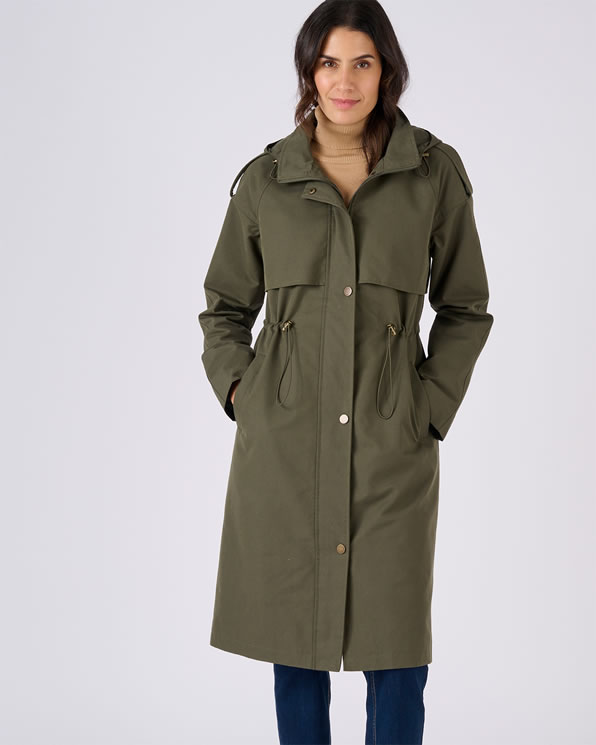 Lange parka in trenchcoatstijl