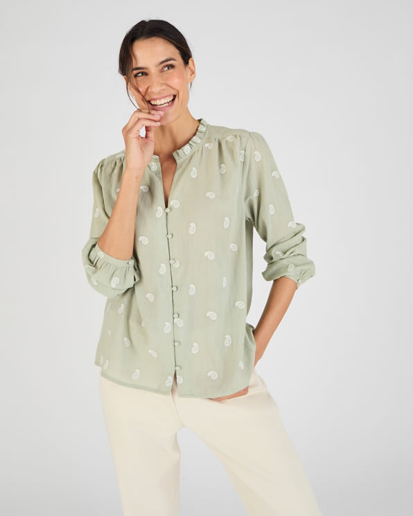 Wijde blouse van zuiver biologisch katoen