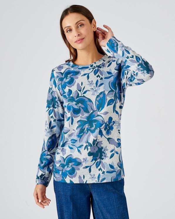 Warm T-shirt in geruwd tricot