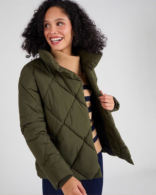 Thermolactyl parka met asymmetrische sluiting