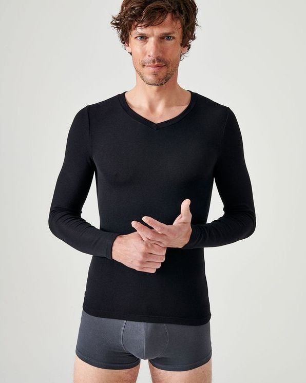 T-shirt lange mouwen, V-hals Thermolactyl® Sensitive