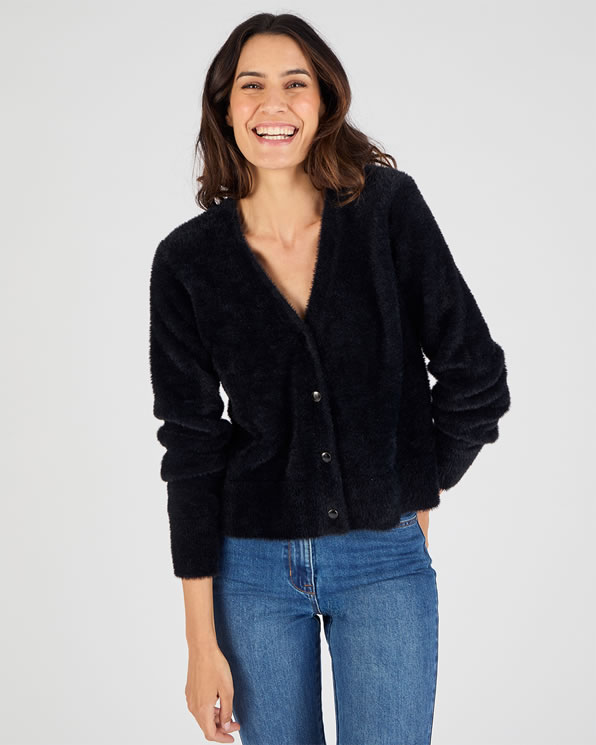 Harig gebreid vest