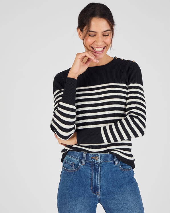 Pull côtelé uni ou rayé Thermolactyl
