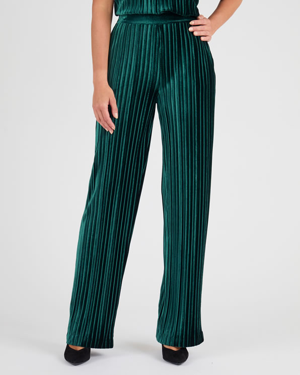 Geplooide satijnen fluwelen broek