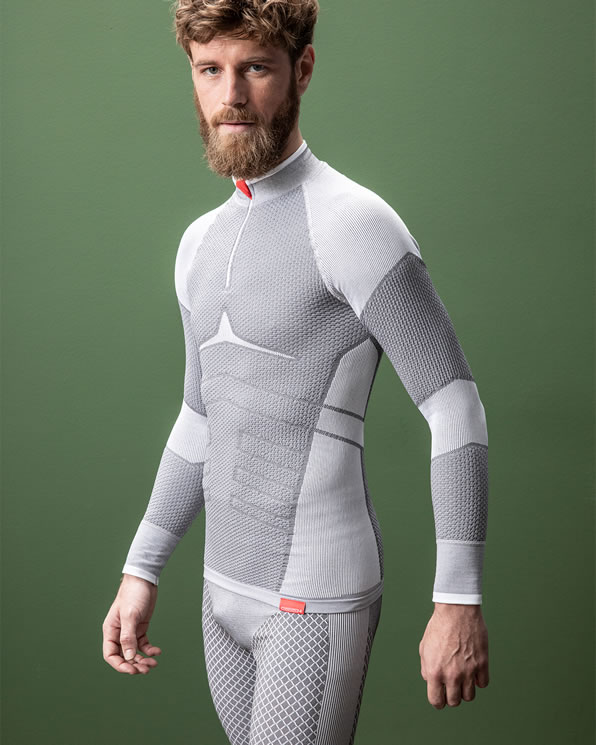 T-shirt met ritskraag, Energy Thermolactyl 4, heren