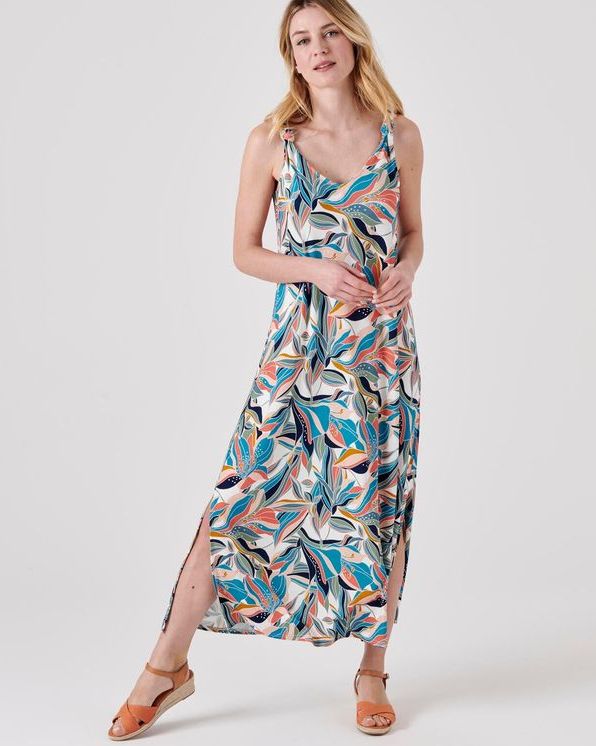 Lange jurk in stretchtricot
