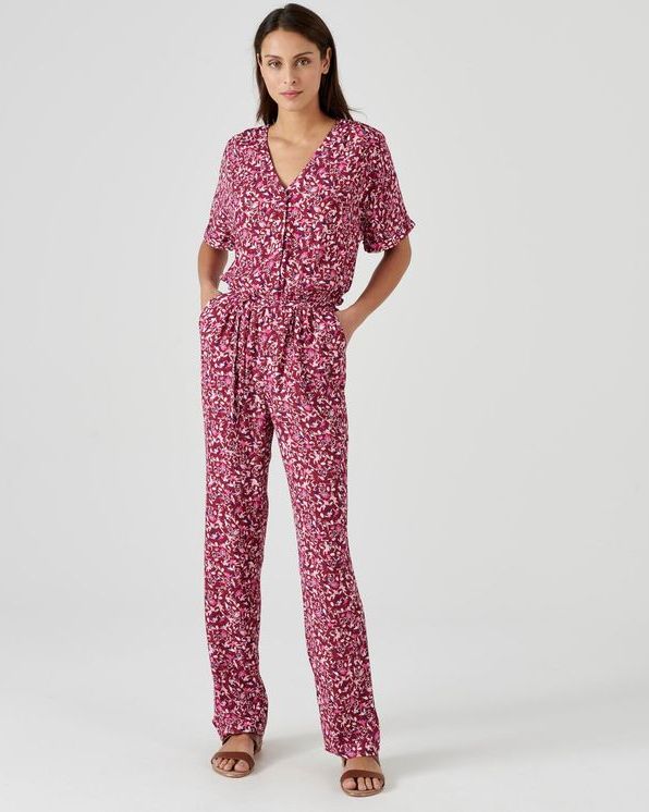 Jumpsuit met print in zachte viscose