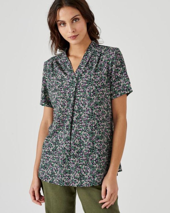 Blouse crêpe stretch reliéfé