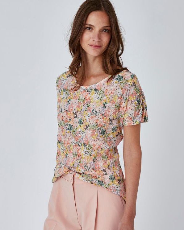 Gebloemd t shop shirt dames