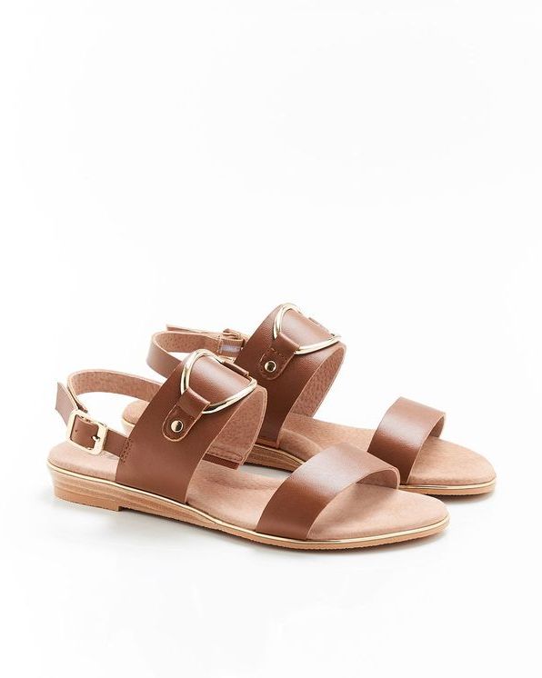Sandales avec boucle métallique cuir mouton